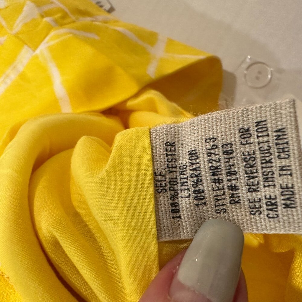 NWT MOON RIVER Anthropology Yellow White Wide Leg Trousers Women Sz S - Picture 11 of 13